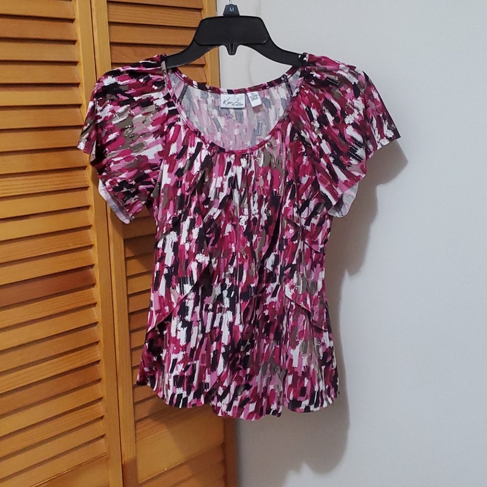 Kim Rogers ruffled top size PS